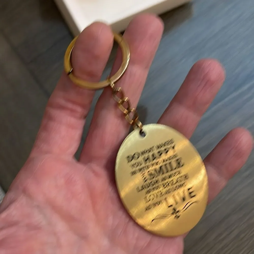 Orly “Do What Makes You Happy” Brass Keyring